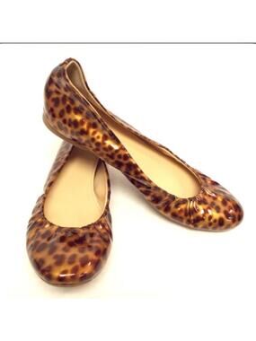 J. Crew patent leather leopard print ballet flats sz 7